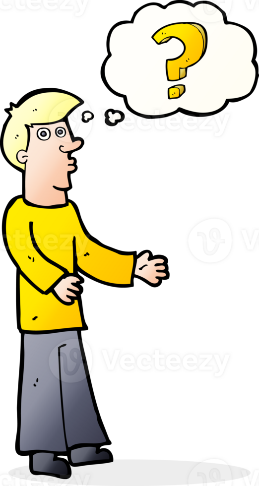 cartoon man asking question png