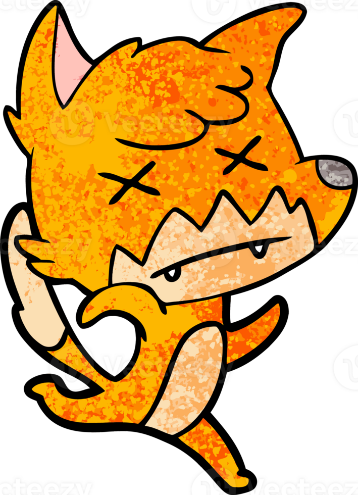 cartoon cross eyed fox png