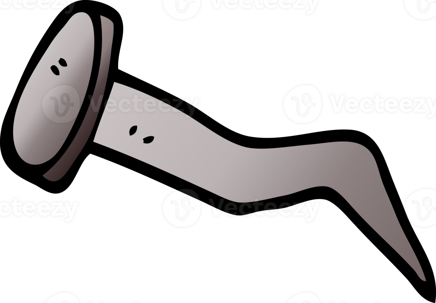 cartoon doodle bent iron nail png