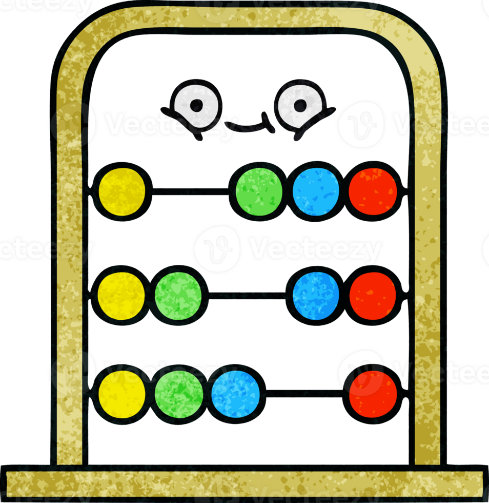 retro grunge texture cartoon of a abacus png