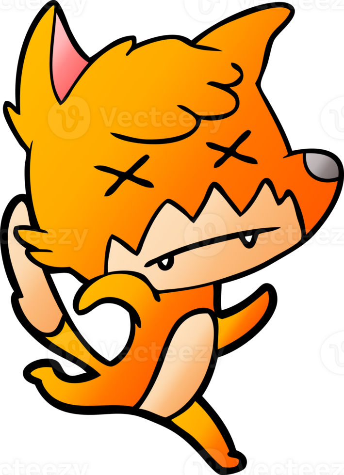 cartoon cross eyed fox png
