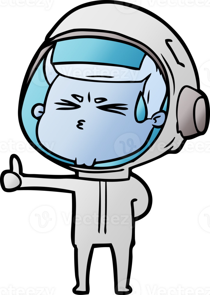 cartoon stressed astronaut png