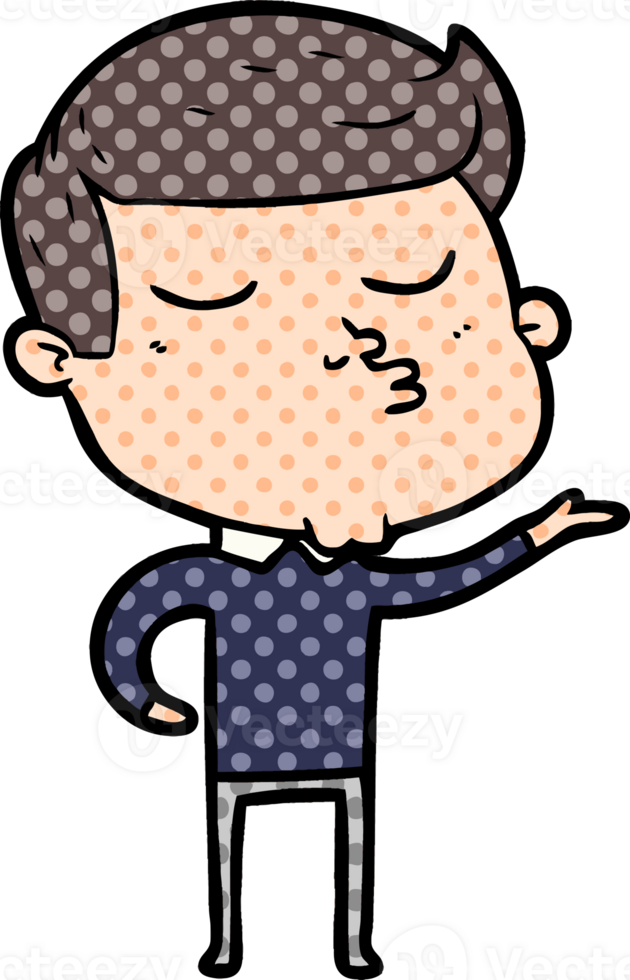 cartoon model guy pouting png