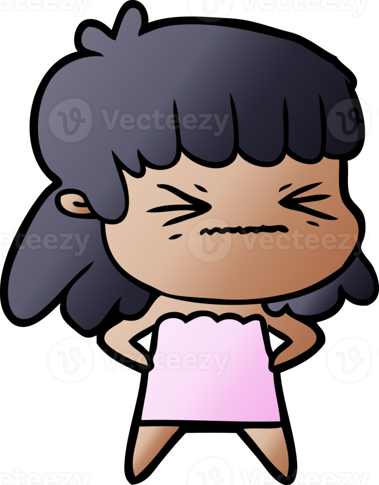 cartoon angry girl png