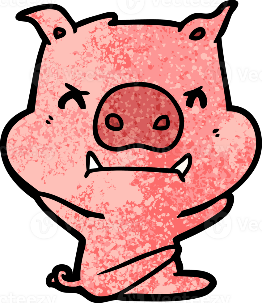 angry cartoon pig throwing tantrum png