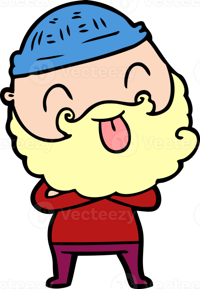 man with beard sticking out tongue png