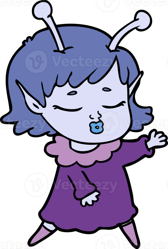 cute alien girl cartoon png