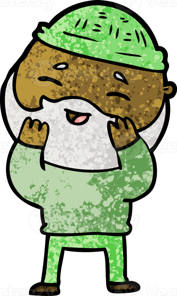 cartoon happy bearded man png