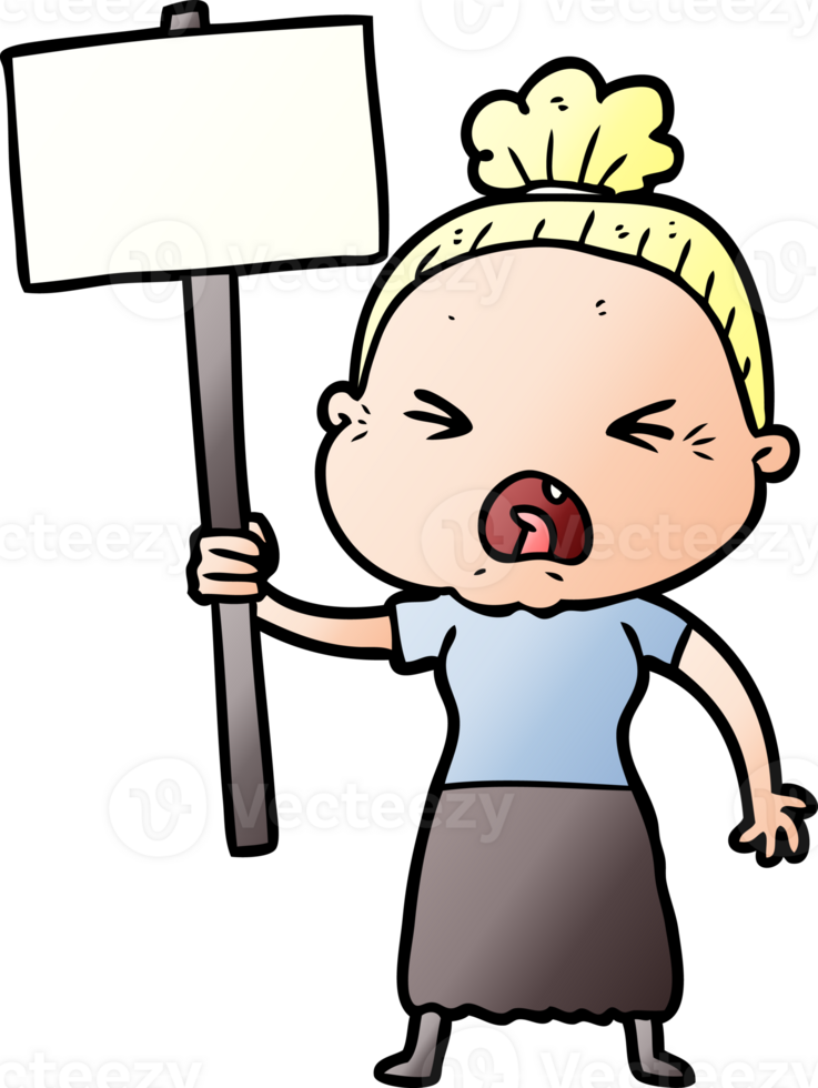 cartoon angry old woman png