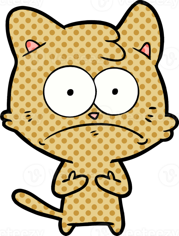 cartoon nervous cat png