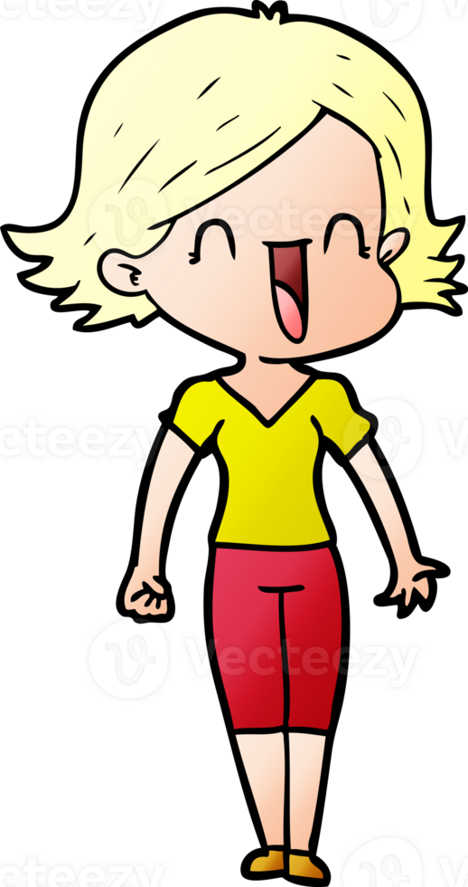 cartoon happy woman png