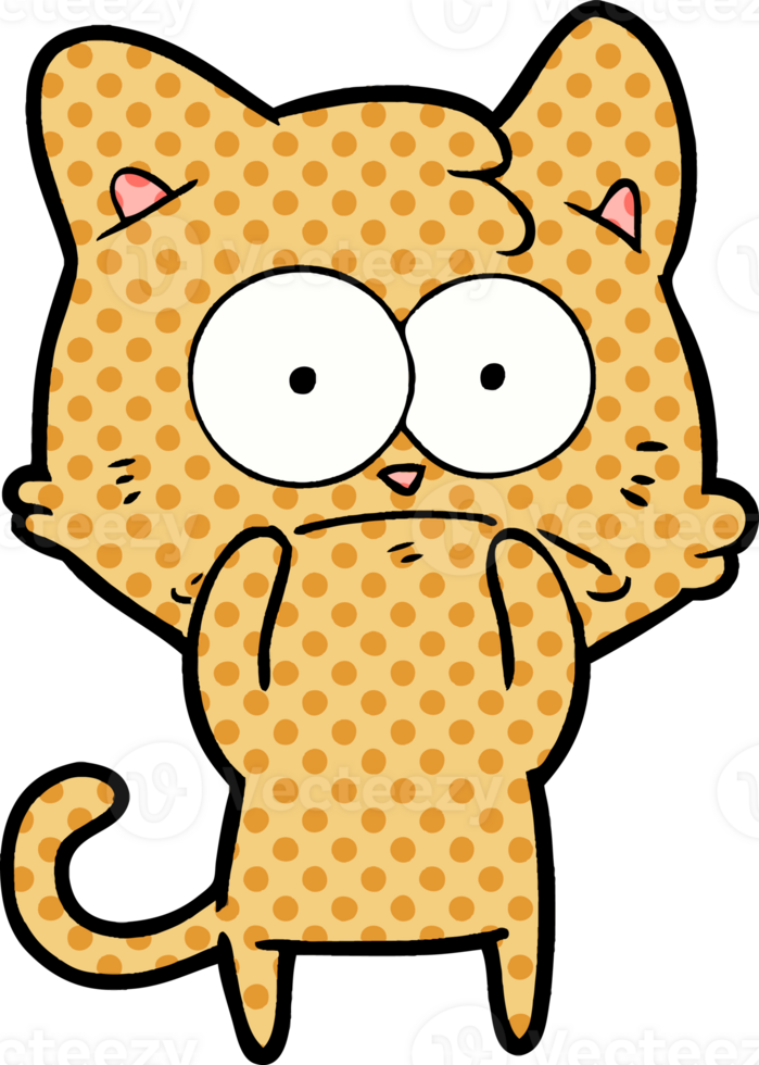 cartoon nervous cat png