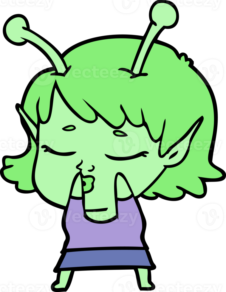 cute alien girl cartoon png