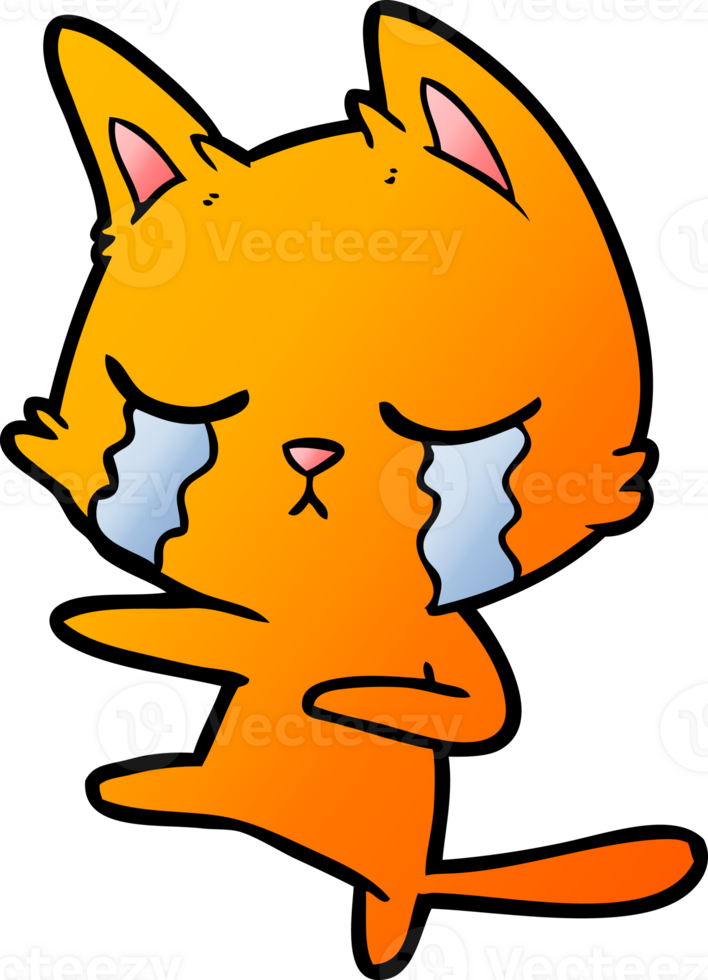 crying cartoon cat dancing png