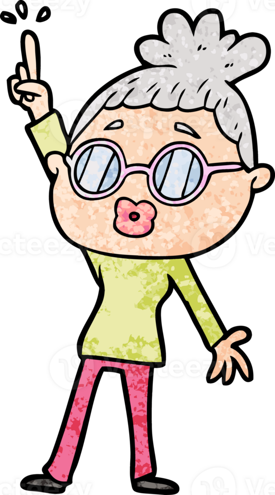 Cartoon tanzende Frau mit Brille png