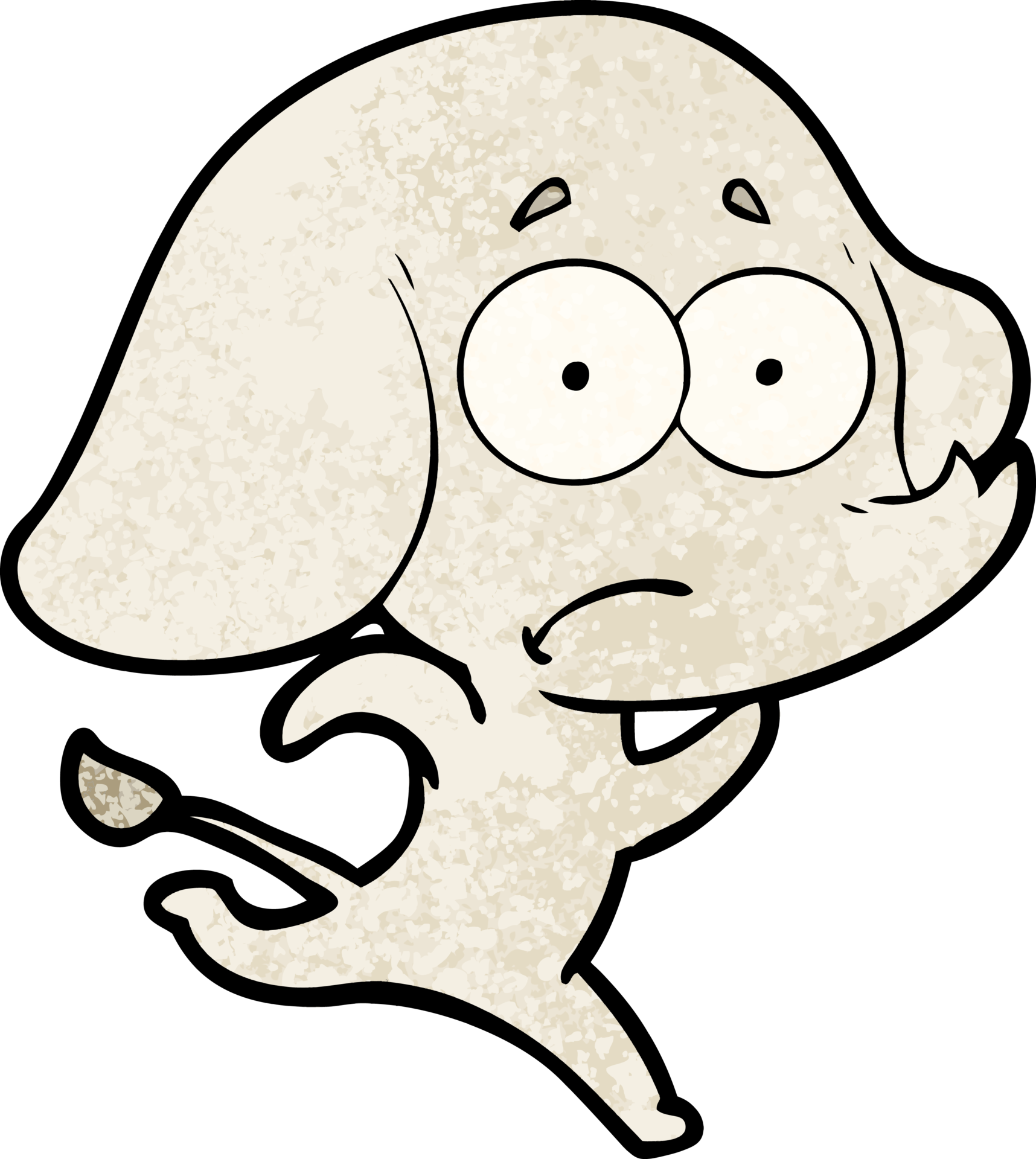 cartoon unsure elephant running away 44287282 PNG