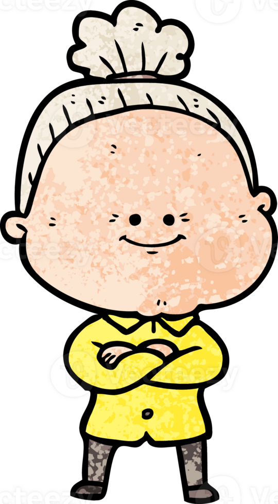 cartoon happy old woman png