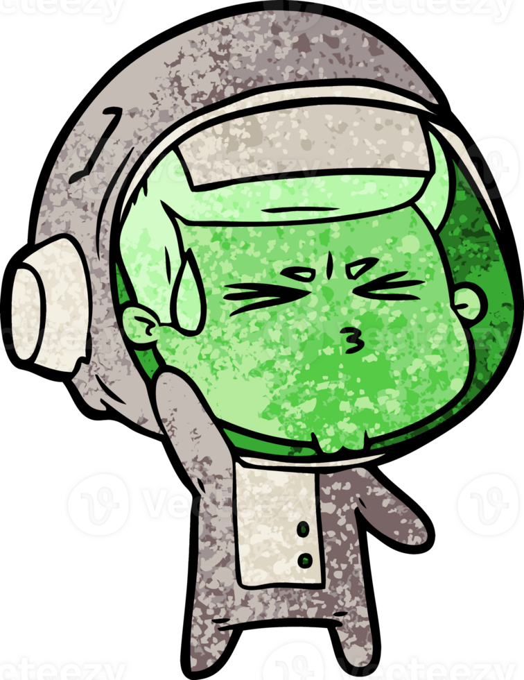 cartoon stressed astronaut png