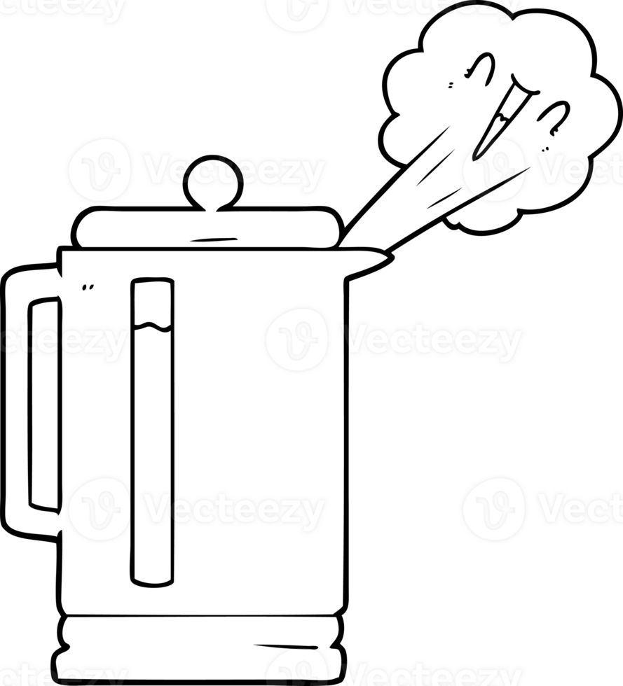 tecknad serie elektrisk vattenkokare kokande png