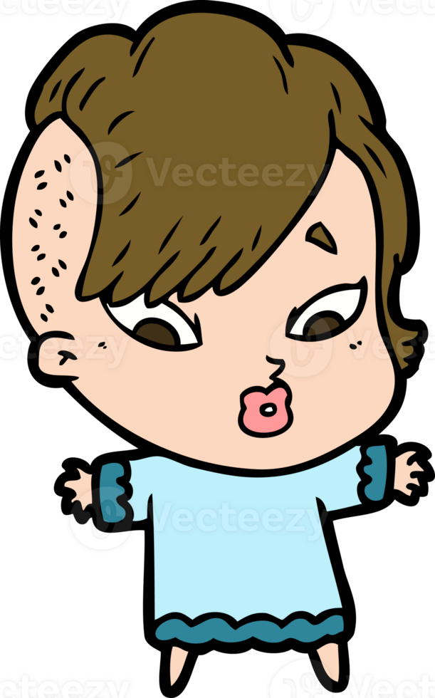 cartoon surprised girl png