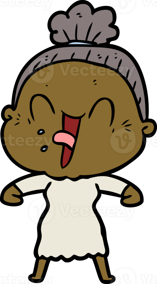 cartoon happy old woman png
