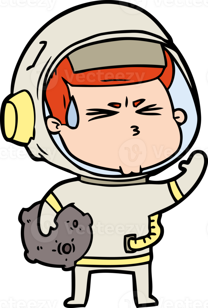 cartoon stressed astronaut png