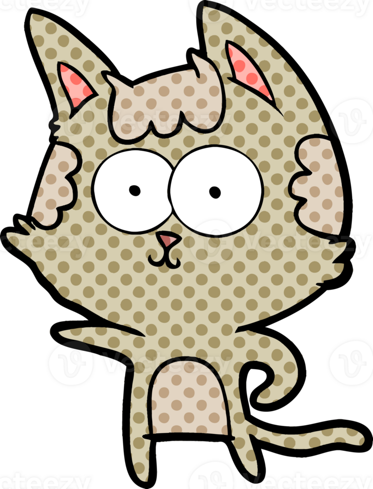 happy cartoon cat pointing png