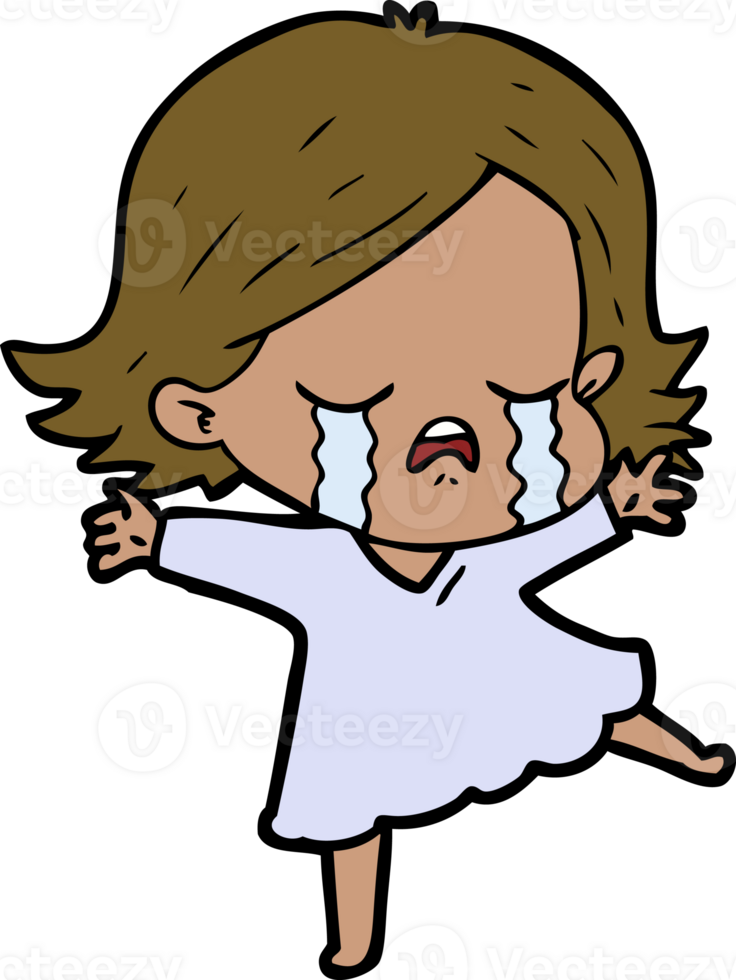 cartoon girl crying png