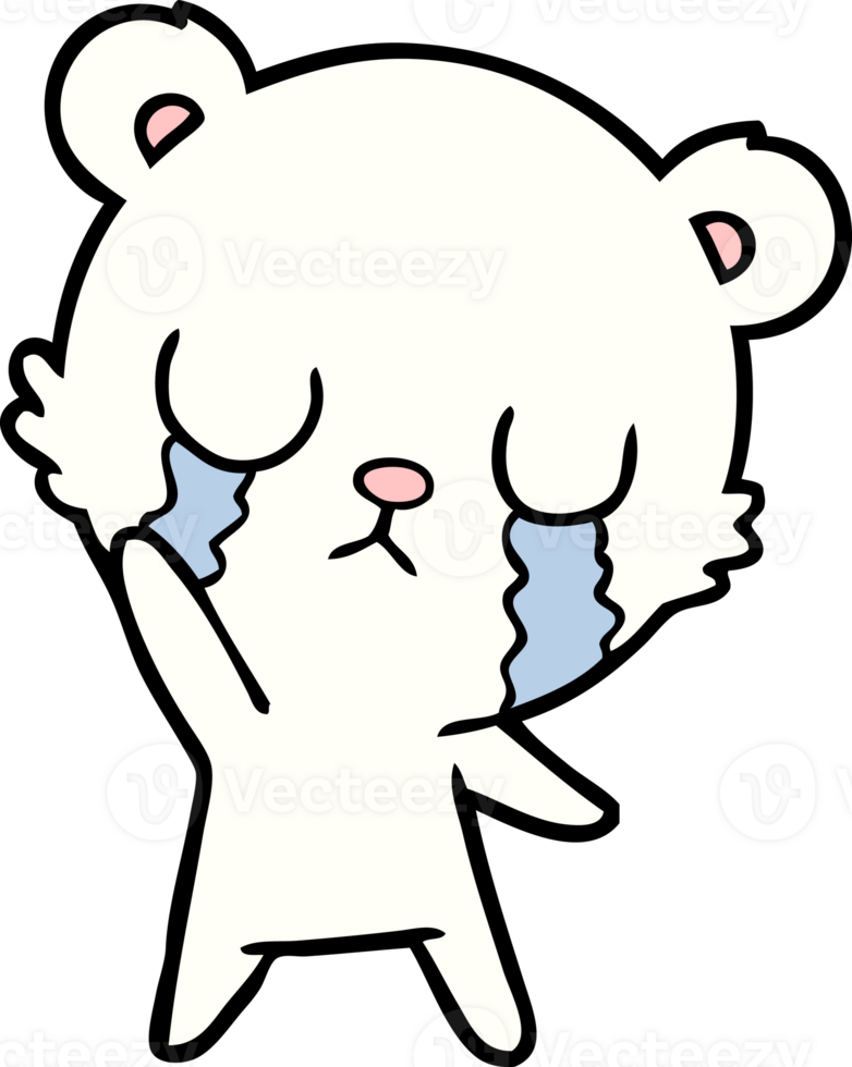 sad little polar bear cartoon png