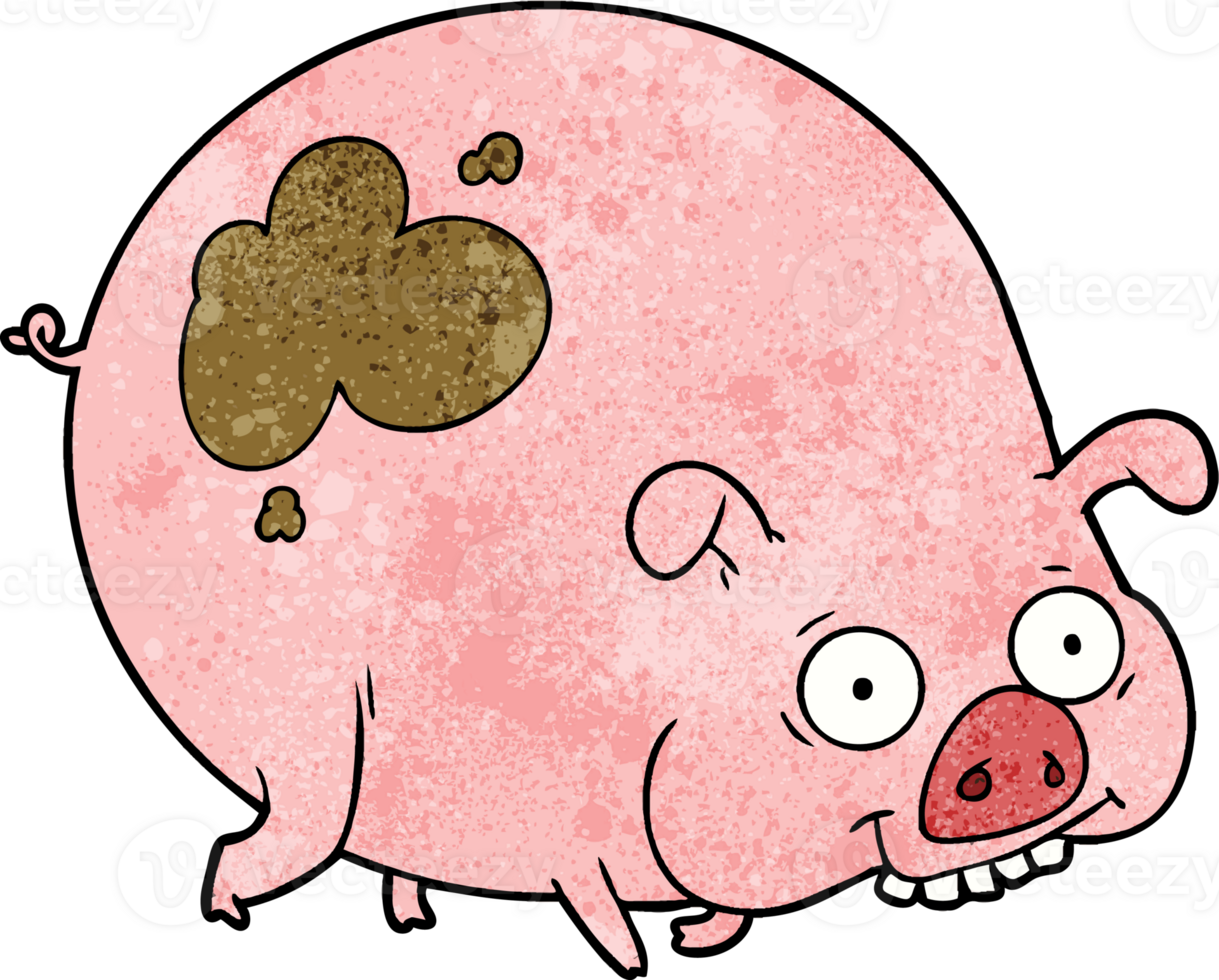 cartoon muddy pig png