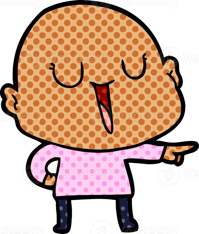 happy cartoon bald man png