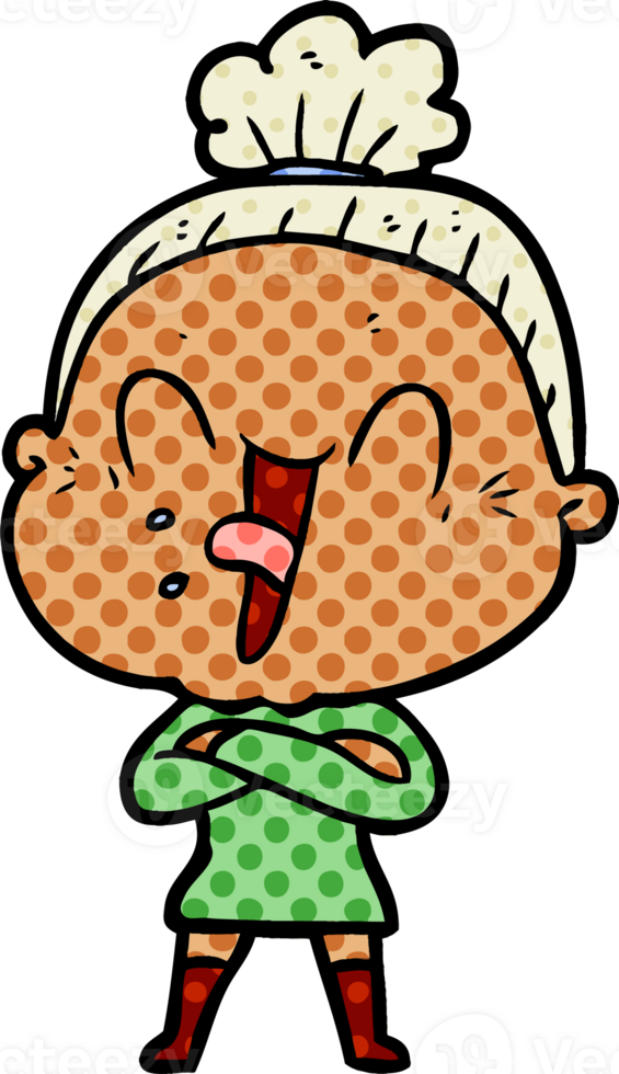 cartoon happy old woman png