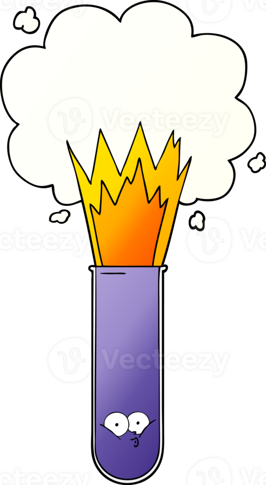 cartoon exploding chemicals in test tube png