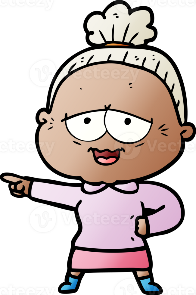 cartoon happy old lady png