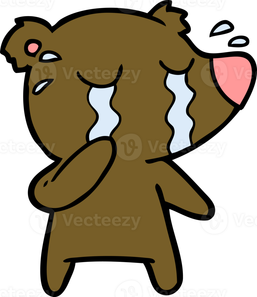 cartoon crying bear png