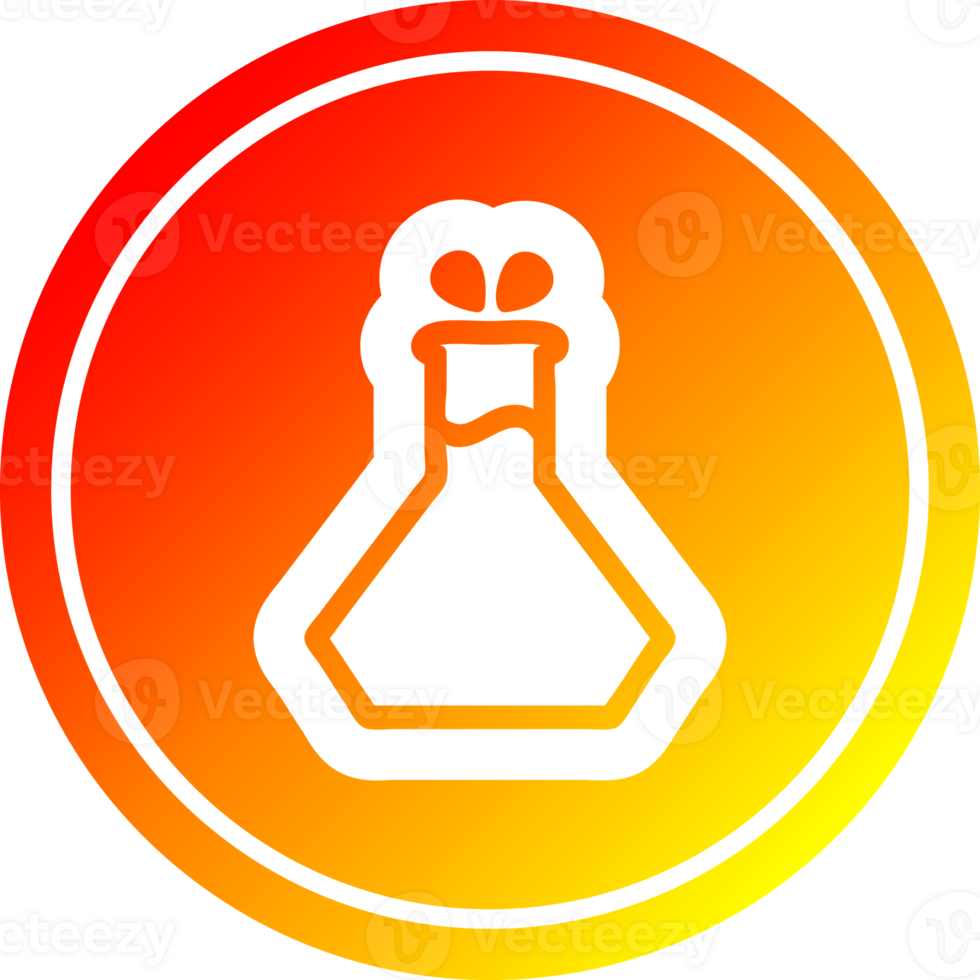 science experiment circular in hot gradient spectrum png