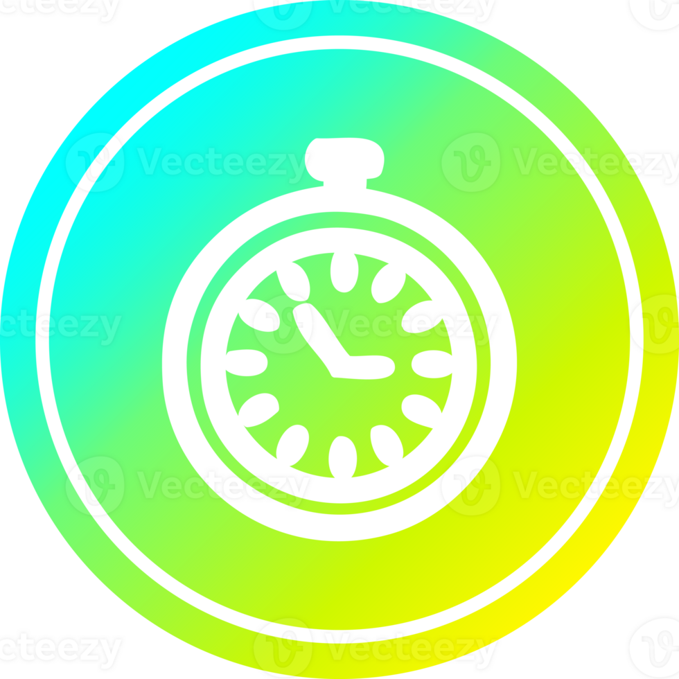 stop watch circular in cold gradient spectrum png