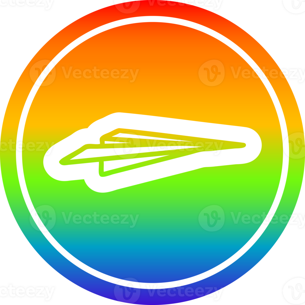 paper plane circular in rainbow spectrum png