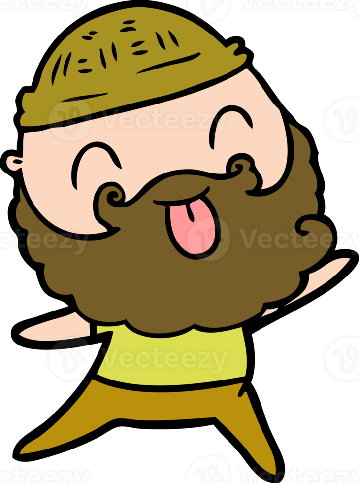man with beard sticking out tongue png