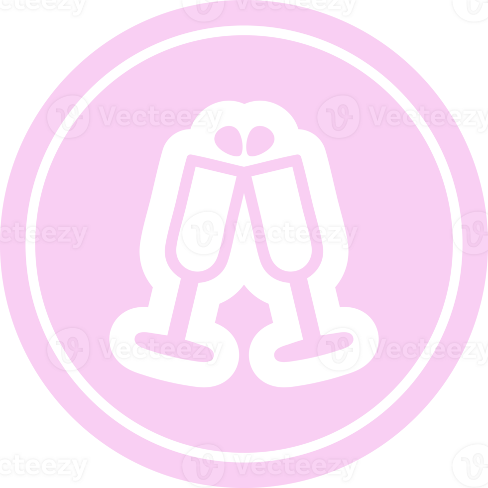raised glasses circular icon png