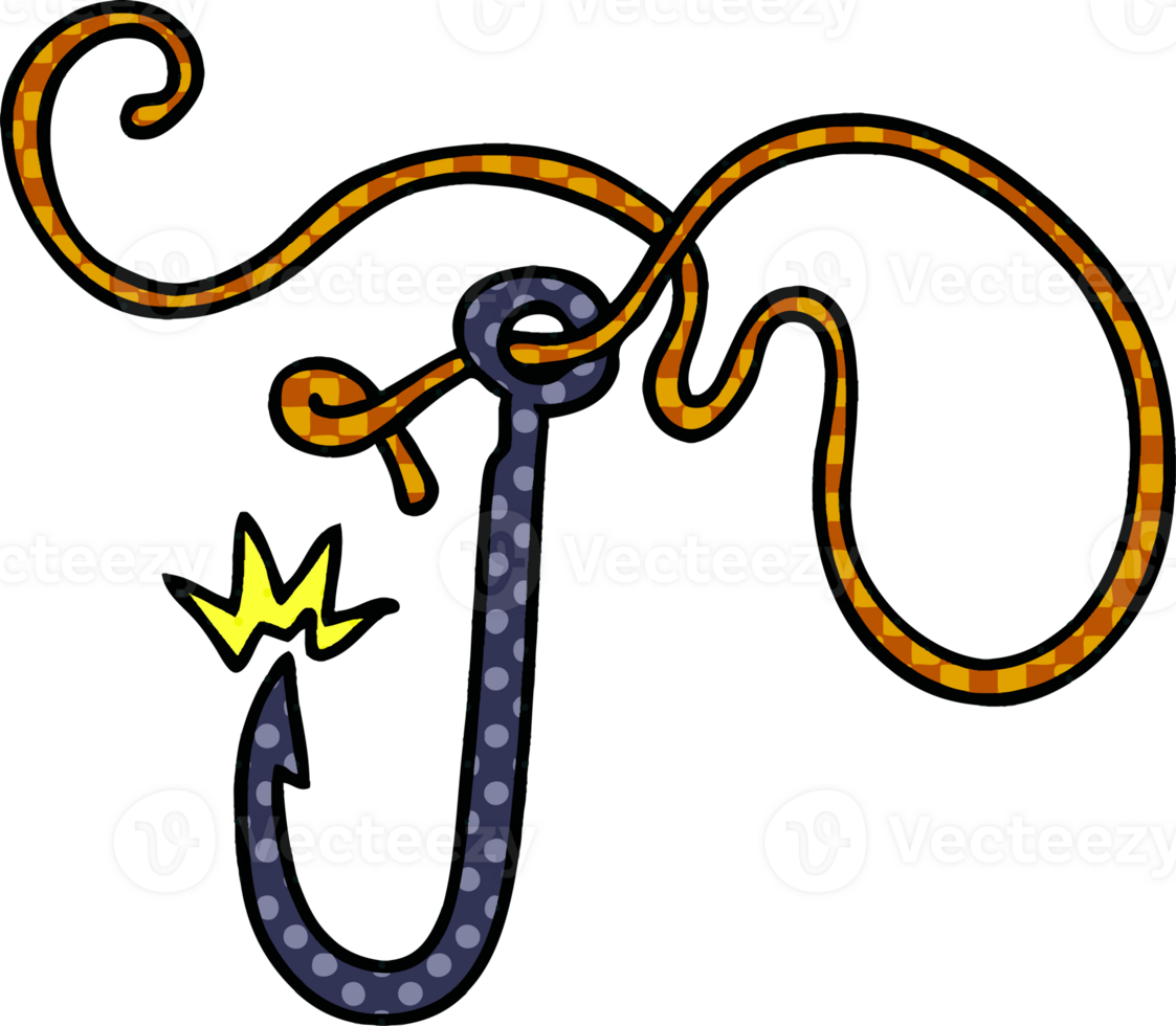 dessin animé doodle d'un hameçon pointu png