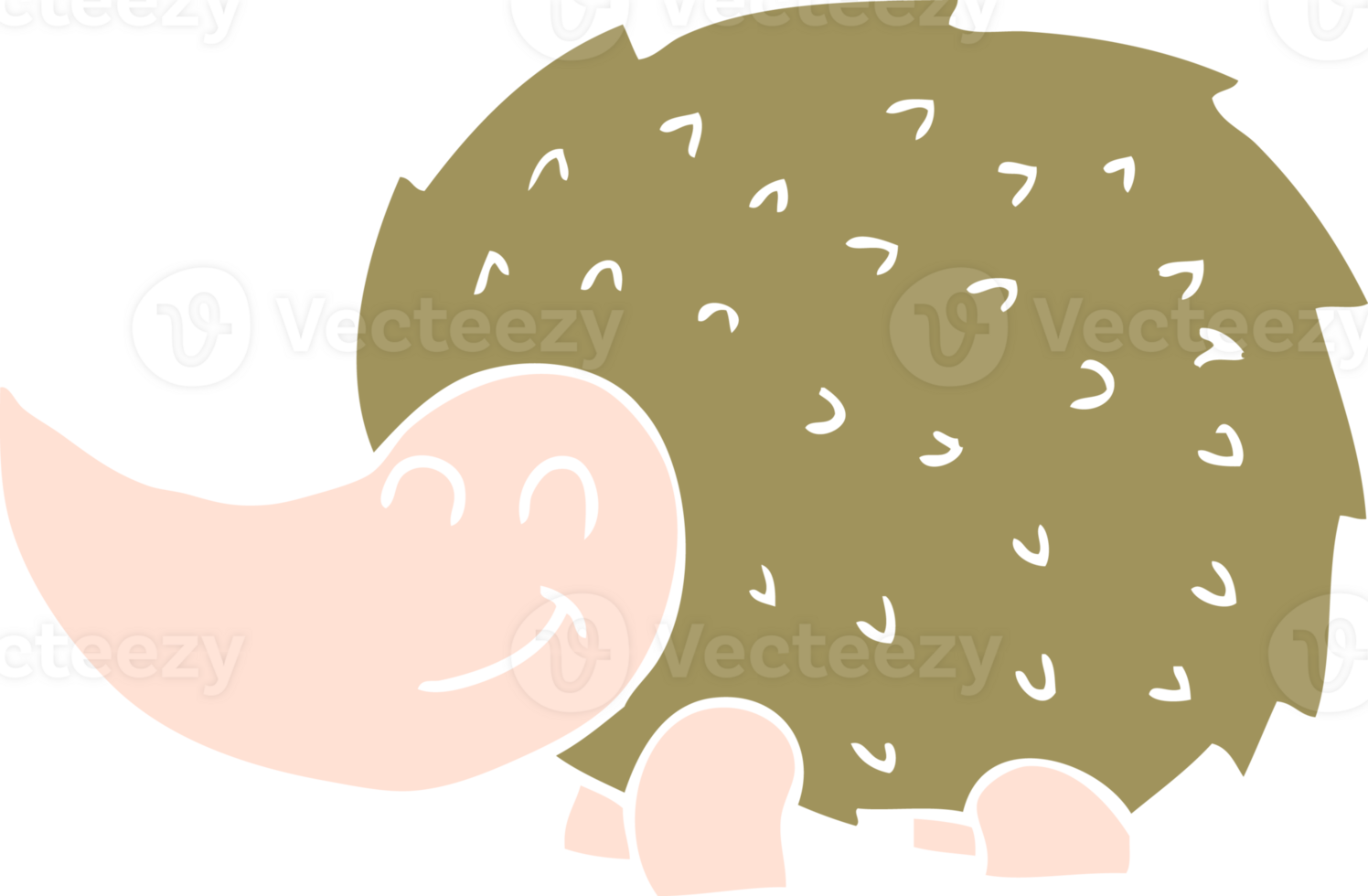 flat color illustration of a cartoon hedgehog png