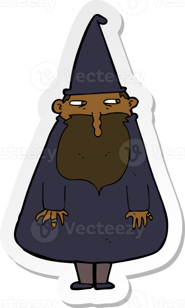 sticker of a cartoon wizard png