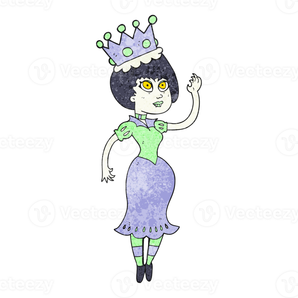 texturizado desenho animado vampiro rainha acenando png