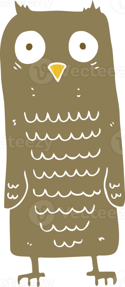 flat color illustration of a cartoon owl png