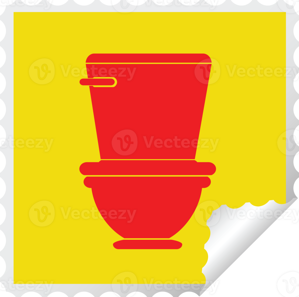 Toilet square peeling sticker png