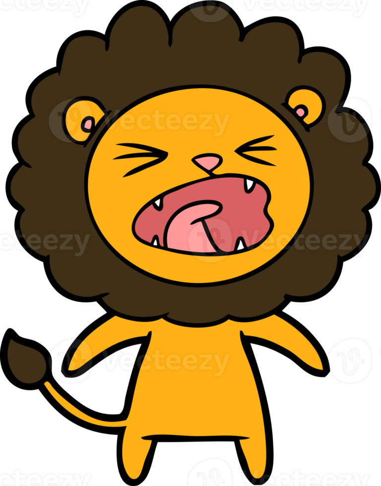 dessin animé lion en colère png