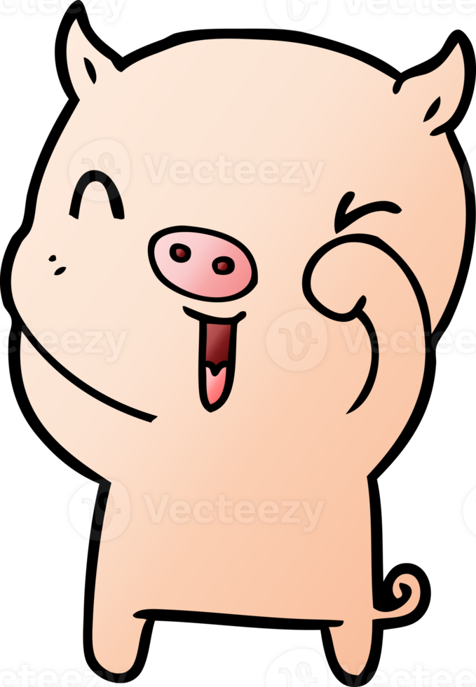 happy cartoon pig png