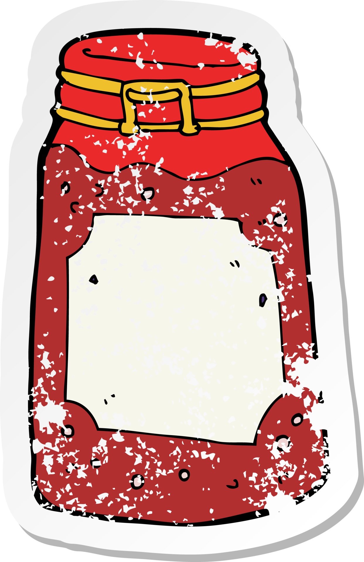 retro distressed sticker of a cartoon jar of jam 44288863 PNG