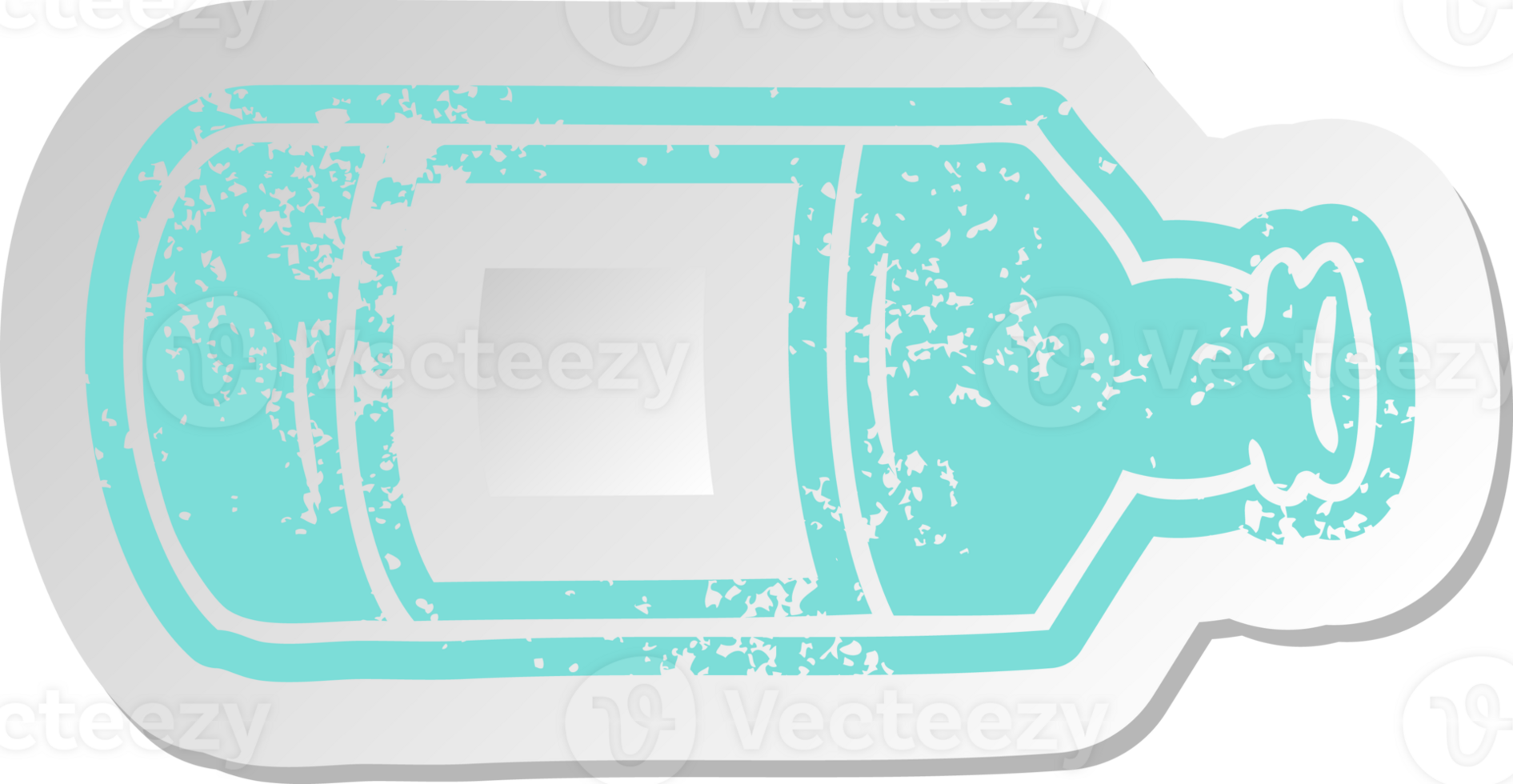distressed old sticker of an old glass bottle png